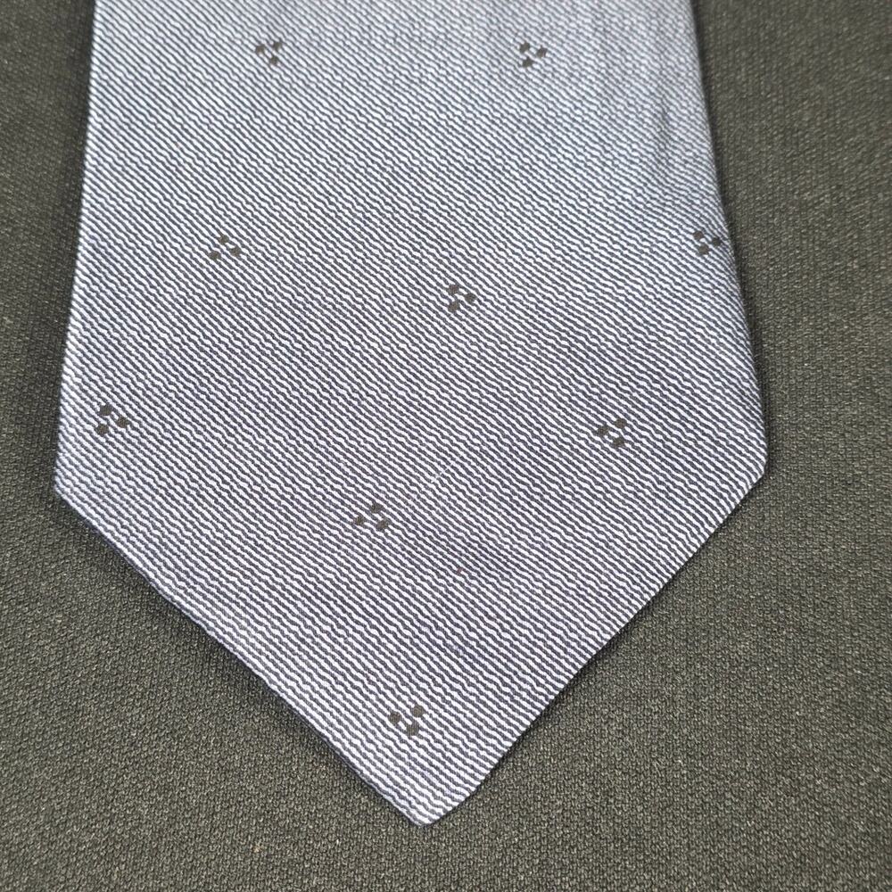 Roffe Men's Blue Silk Tie Dotted Handmade Classic Width